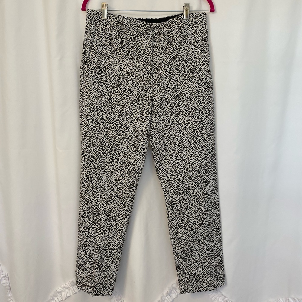 Ann Taylor Black & White Leopard Print Ankle Pants